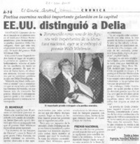 EE. UU. distinguió a Delia
