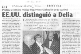 EE. UU. distinguió a Delia