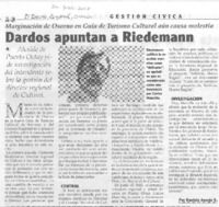 Dardos apuntan a Riedemann