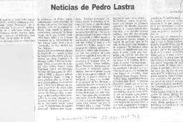 Noticias de Pedro Lastra