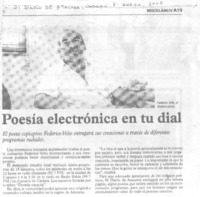 Poesía electrónica en tu dial