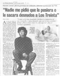 "Nadie me pidió que le pusiera o le sacara desnudos a Los Treinta"