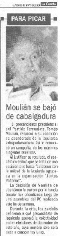 Moulián se bajó de cabalgadura