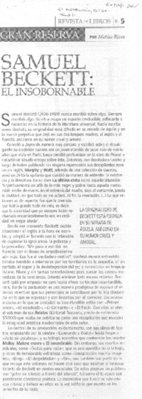 Samuel Beckett: el insobornable