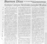 Enrique Campos Menéndez cumplió 90 años