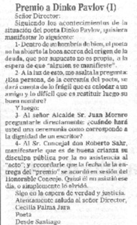 Premio a Dinko Pavlov