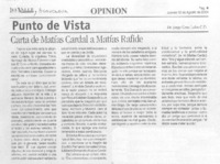 Cartas de Matías Cardal a Matías Rafide