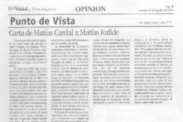 Cartas de Matías Cardal a Matías Rafide