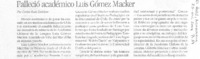 Falleció académico Luis Gómez Macker