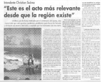 "Este es el acto más relevante desde que la región existe"