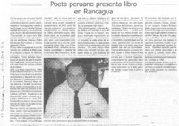 Poeta peruano presenta libro en Rancagua