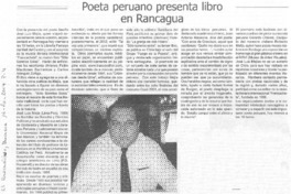 Poeta peruano presenta libro en Rancagua