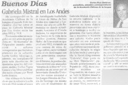 Gabriela Mistral en Los Andes.