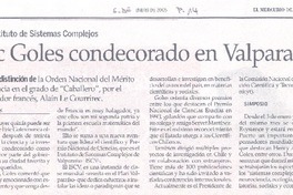 Eric Goles condecorado en Valparaíso