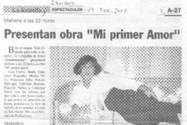 Presentan obra "Mi primer amor"