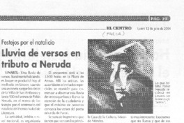 Lluvia de versos en tributo a Neruda