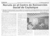 Neruda en el Centro de Reinserción Social de Coyhaique