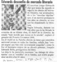 Edwards desconfía de mercado literario.