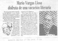 Mario Vargas Llosa disfruta de una vacaciòn literaria