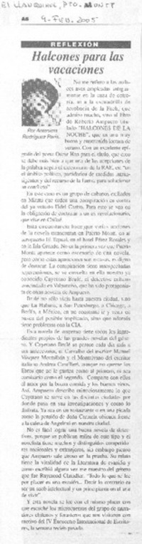 Halcones para las vacaciones