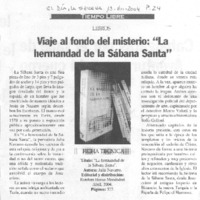 Viaje al fondo del misterio: "La hermandad de la sábana Santa"