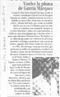 Vuelve la pluma de García Márquez