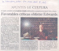 Favorables críticas obtiene Edwards