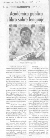Académica publica libro sobre lenguaje
