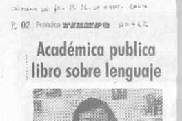 Académica publica libro sobre lenguaje