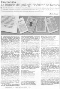 La historia del prólogo "inédito" de Neruda