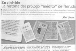 La historia del prólogo "inédito" de Neruda