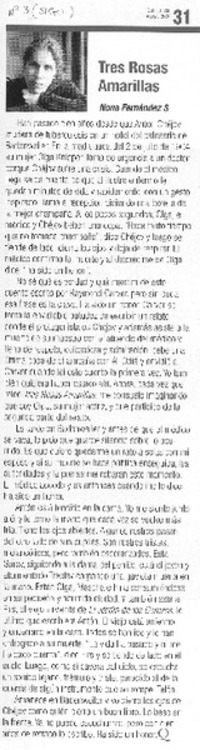 Tres rosas amarillas