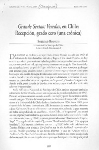 Grande sertao : veredas, en Chile : recepción, grado cero (una crónica)