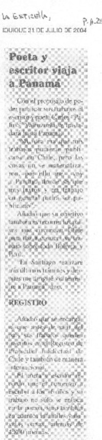 Poeta y escritor viaja a Panamá