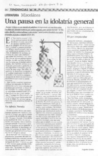 Una pausa en la idolatría general