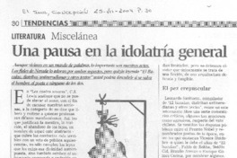 Una pausa en la idolatría general