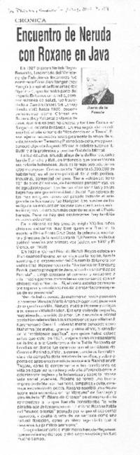Encuentro de Neruda con Roxane en Java