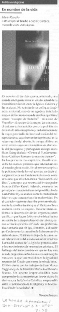 En nombre de la vida