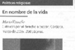 En nombre de la vida