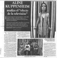 Aline Kuppenheim analiza el "efecto de la televisión"