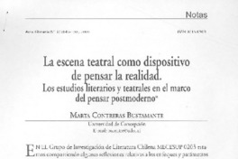 La escena teatral como dispositivo de pensar la realidad