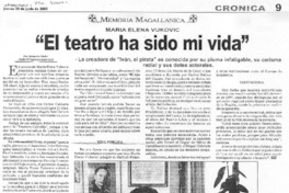 "El teatro ha sido mi vida"