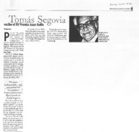 Tomás Segovia recibe el XV Premio Juan Rulfo