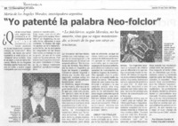 Yo patenté la palabra neo-folclor
