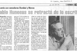 Pablo Huneeus se retractó de lo escrito