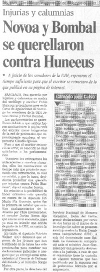 Novoa y Bombal se querellaron contra Huneeus