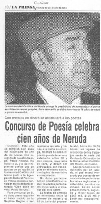 Concurso de poesía celebra cien años de Neruda