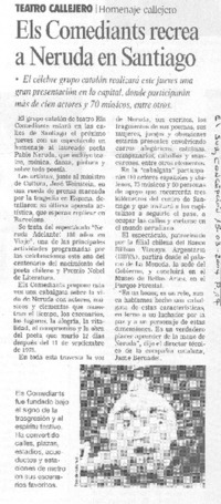 Els Comediants recrea a Neruda en Santiago
