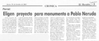 Eligen proyecto para monumento a Pablo Neruda