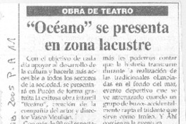 "Oceano" se presenta en zona lacustre